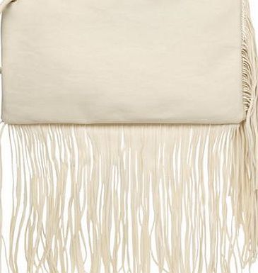 Dorothy Perkins Womens Stone fringe clutch bag- White DP18409582