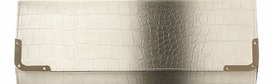 Dorothy Perkins Womens Stone ombre croc clutch bag- White