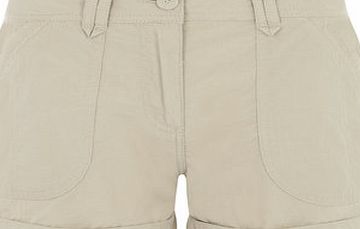 Dorothy Perkins Womens Stone poplin shorts- White DP74420382
