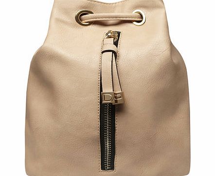 Dorothy Perkins Womens Stone White Zip Front Backpack- White