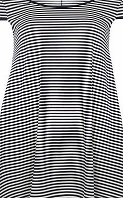 Dorothy Perkins Womens Stripe Cap Sleeve Swing Tunic- Navy