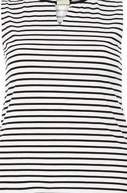 Dorothy Perkins Womens Stripe Metal Bar Shell Top- Ivory