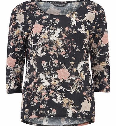 Dorothy Perkins Womens Tall bird dip hem detail top- Black