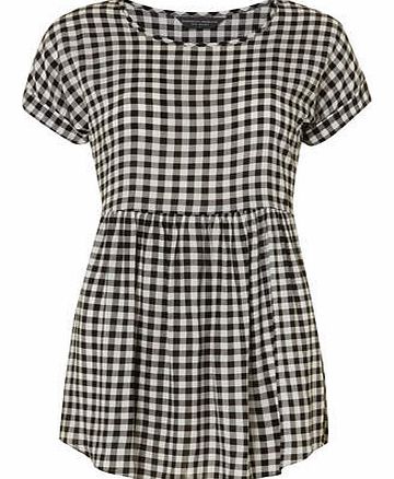 Dorothy Perkins Womens Tall Black and White Peplum Hem Tee-