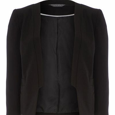 Dorothy Perkins Womens Tall Black Crepe Tux Jacket- Black