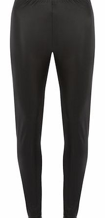 Dorothy Perkins Womens Tall Black Leather Look leggings- Black