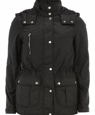Dorothy Perkins Womens Tall black quilted jacket- Black DP92265101