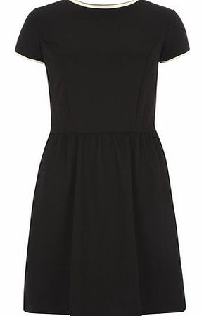 Womens Tall Black Waffle Dress- Black DP56374401