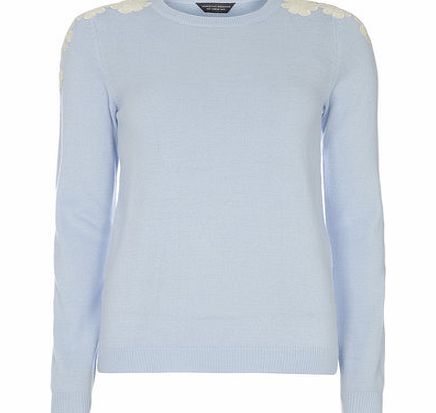 Dorothy Perkins Womens Tall blue knitted jumper- Blue DP55303650