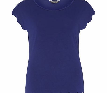 Dorothy Perkins Womens Tall Blue Scallop Hem Tee- Blue DP56399619