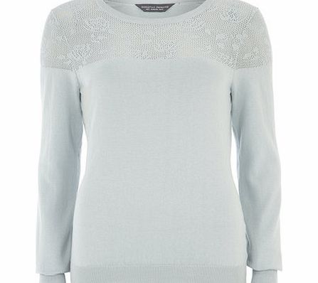 Dorothy Perkins Womens Tall Blue Yoke Knitted Jumper- Blue