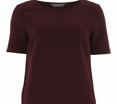 Dorothy Perkins Womens Tall Bubble Textured Tee- Burgundy