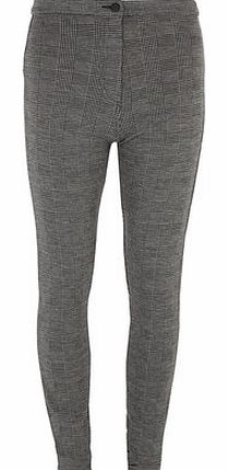 Dorothy Perkins Womens Tall Check Button Treggings- Grey