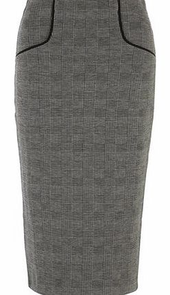 Dorothy Perkins Womens Tall Check Pencil Skirt- Black/Grey