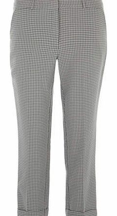 Dorothy Perkins Womens Tall dogtooth tapered trousers- Black