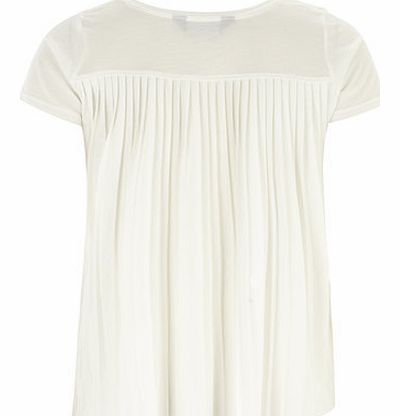 Dorothy Perkins Womens Tall Ivory pleat back tee- Ivory DP56380882