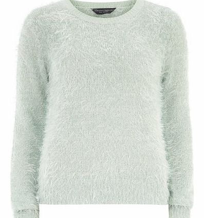 Dorothy Perkins Womens Tall mint green fluffy knit jumper- Mint