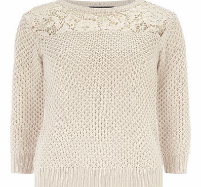 Dorothy Perkins Womens Tall pink lace panel jumper- Pink