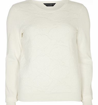 Dorothy Perkins Womens Tall Rose Embroidered Jumper- White