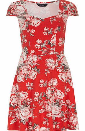 Dorothy Perkins Womens Tall rose sweetheart dress- Coral