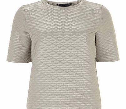 Dorothy Perkins Womens Tall Silver Quilted Tee- Silver DP05458200