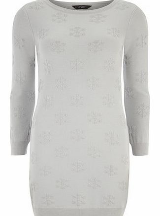 Dorothy Perkins Womens Tall Snowflake Tunic- Grey DP55156762