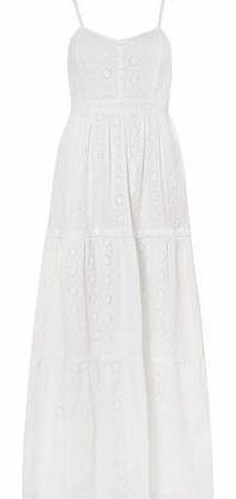 Dorothy Perkins Womens Tall White Broderie Maxi Dress- White