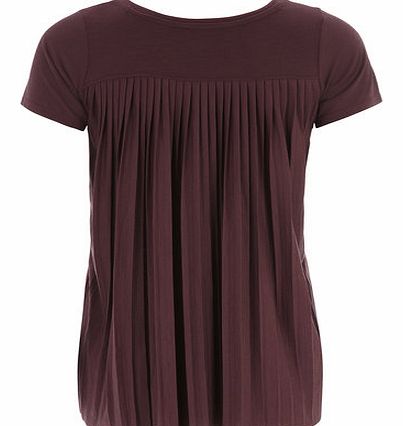 Dorothy Perkins Womens Tall wine pleat back tee- Burgundy