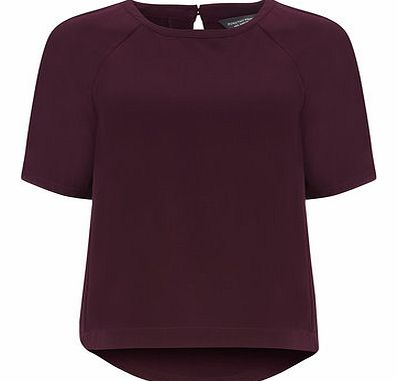 Dorothy Perkins Womens Tall Wine Short Sleeve Top- Red DP05463650