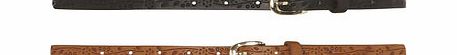 Dorothy Perkins Womens Tan and Black Flower Embossed Skinny