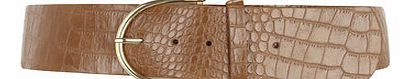 Dorothy Perkins Womens Tan Croc Wide Waist Belt- Brown DP11129210