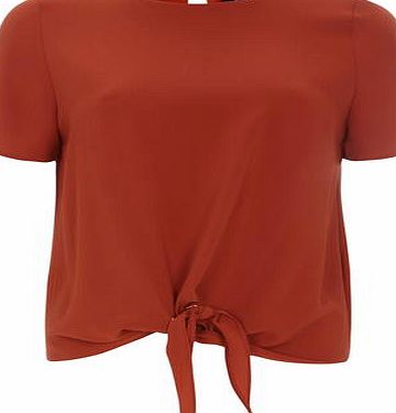 Dorothy Perkins Womens Tan Eyelet Tee- Brown DP05576300