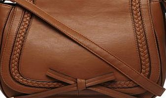 Dorothy Perkins Womens Tan large plait satchel bag- Brown