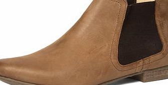 Dorothy Perkins Womens Tan leather chelsea boots- Tan DP22310550