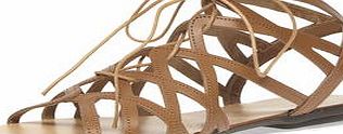 Dorothy Perkins Womens Tan leather gladiator sandals- Tan
