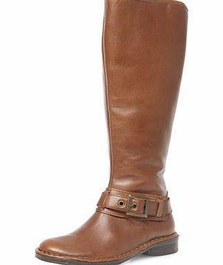 Dorothy Perkins Womens Tan leather knee high boots- Tan DP22295350