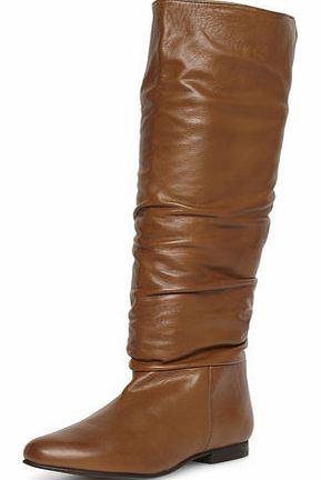 Womens Tan leather knee hight boots- Tan