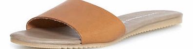 Womens Tan leather strap sandals- Tan DP19858950