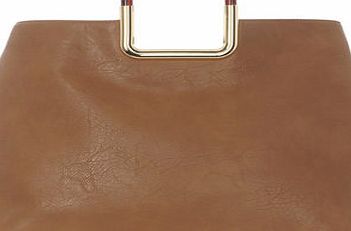 Dorothy Perkins Womens Tan square handle tote bag- Brown