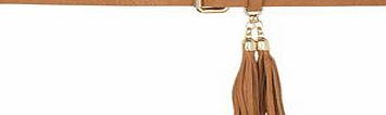 Dorothy Perkins Womens Tan tassel skinny belt- Brown DP11159150