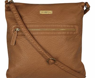 Dorothy Perkins Womens Tan Zip Crossbody Bag- Brown DP18386200