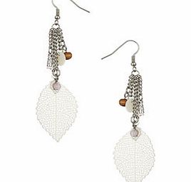 Dorothy Perkins Womens Tassel Cluster Leaf Earring- Pink