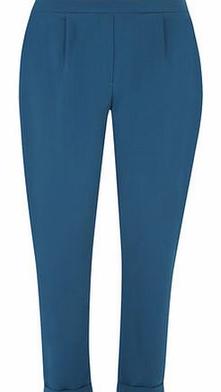 Dorothy Perkins Womens Teal Blue Satin Peg Trousers- Blue