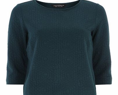 Dorothy Perkins Womens Teal Geo Textured Tee- Teal DP05469281