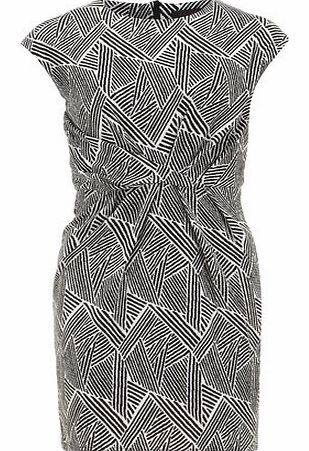 Dorothy Perkins Womens Tenki Black Patterned Dress- Black