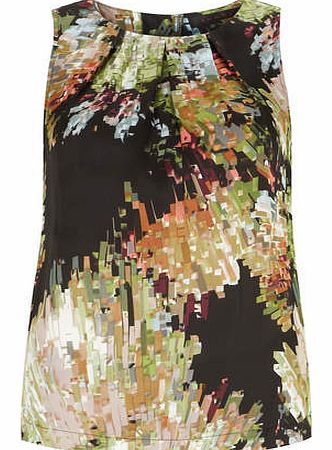 Dorothy Perkins Womens Tenki Black Patterned Top- Black DP61100133