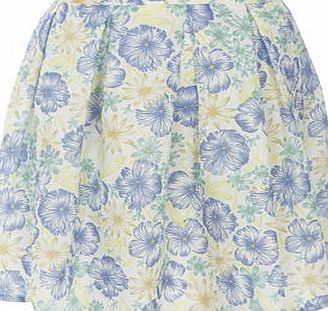 Dorothy Perkins Womens Tenki Blue Flower Print Skirt- Blue