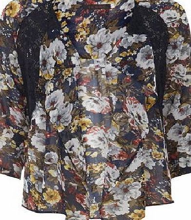 Dorothy Perkins Womens Tenki Blue kimono Top- Blue DP61100405