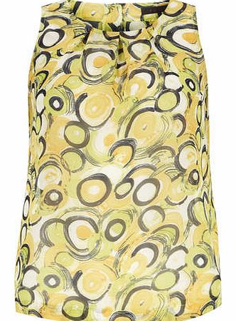 Dorothy Perkins Womens Tenki Green Retro Circle Print Top- Green