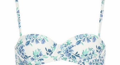 Dorothy Perkins Womens Textured Cupped Bikini Top- White